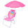 Silla Infantil Reposera Plegable Playa Con Sombrilla Rosa