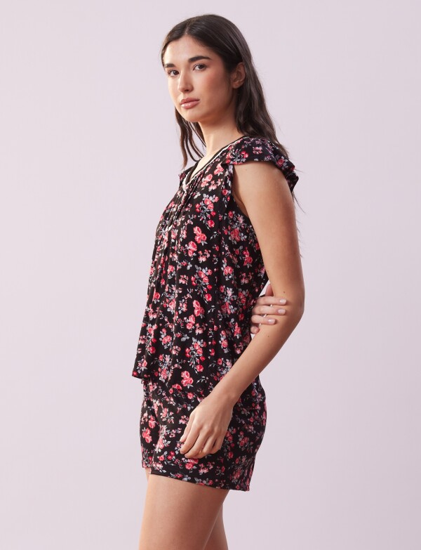 Pijama C/short MULTI/NEGRO