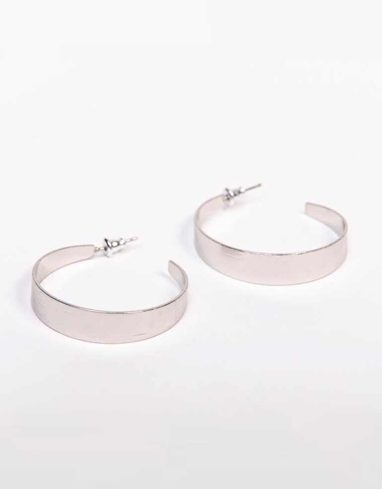 Aros Argollas Aros Argollas Metal Livianos - Plateado Rodio