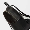 Mochila Urban En Cuero Liso Satinado Negro