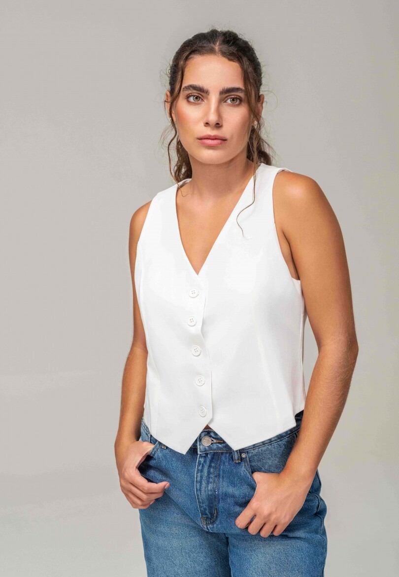 CHALECO LALY CORTO Blanco