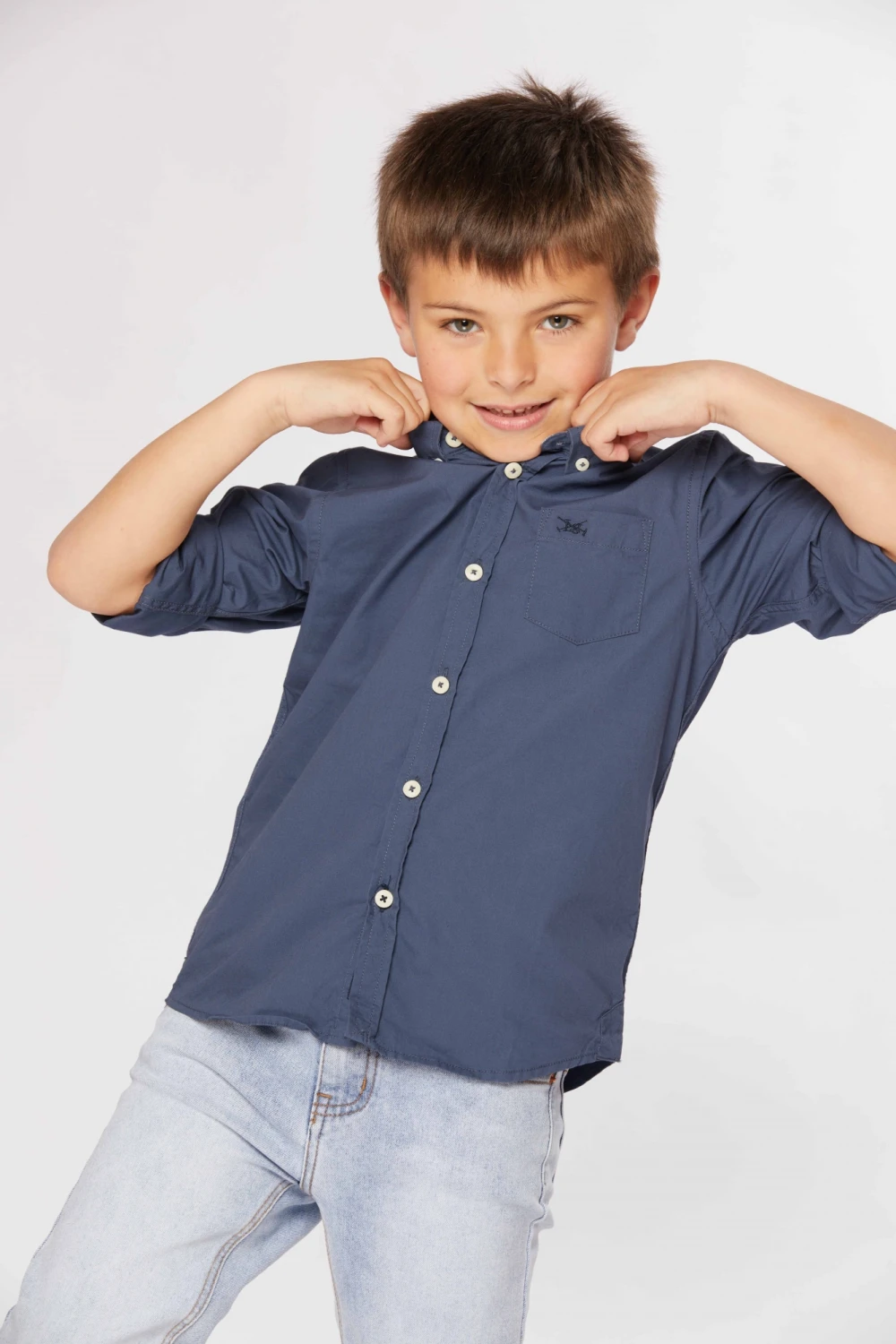 Camisa lisa Azul