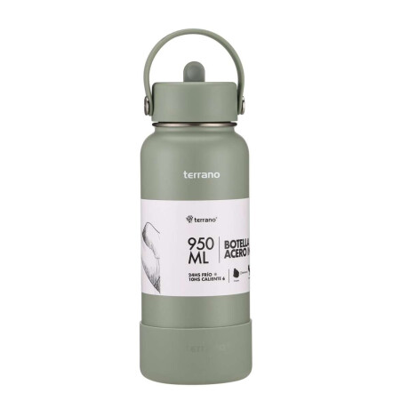 Botella Térmica Con Pico 950Ml. Oliva