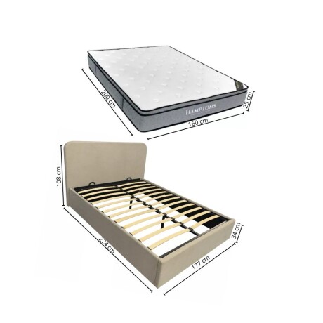 Sommier Baul Queen Hamptons Hybrid Ruthenium Con Respaldo Sommier Baul Queen Hamptons Hybrid Ruthenium Con Respaldo