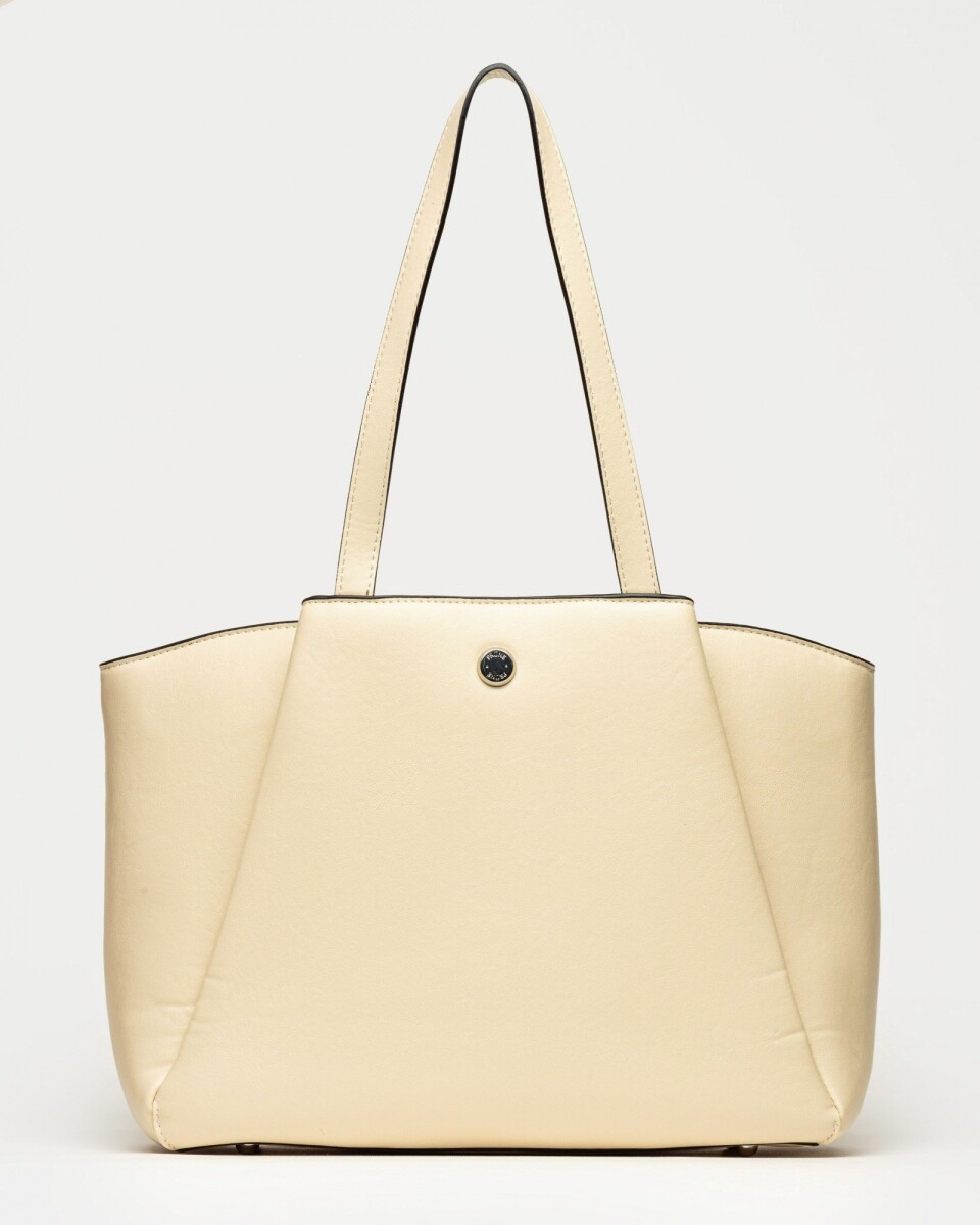 Shopper Raix en efecto cuero liso - Natural 