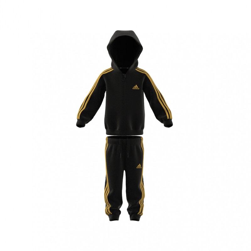 CONJUNTO adidas ESSENTIALS SHINY BLACK/GOLD