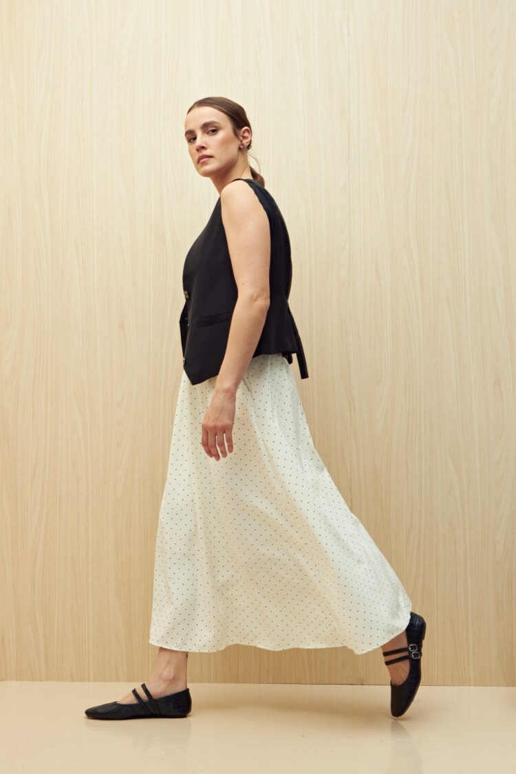 FALDA BARSILIA Negro/Blanco