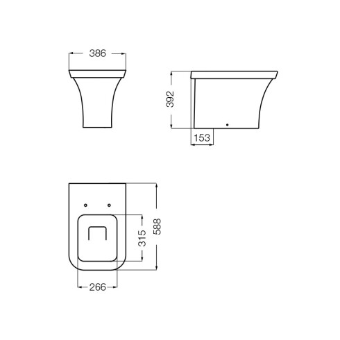 INODORO PARA MOCHILA LARGO LINEA MILENA BLANCO BRILLO 000