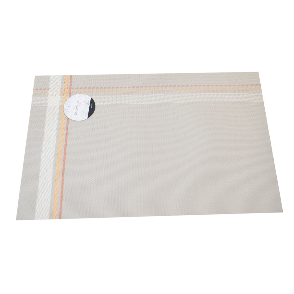 Individual PVC 45x30 cm - BEIGE CON LINEAS CON LÍNEAS BLANCAS 