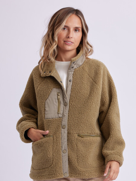 Campera Sherpa Verde Oliva