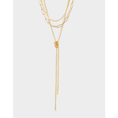 Collar Layer Con Nudo Dorado