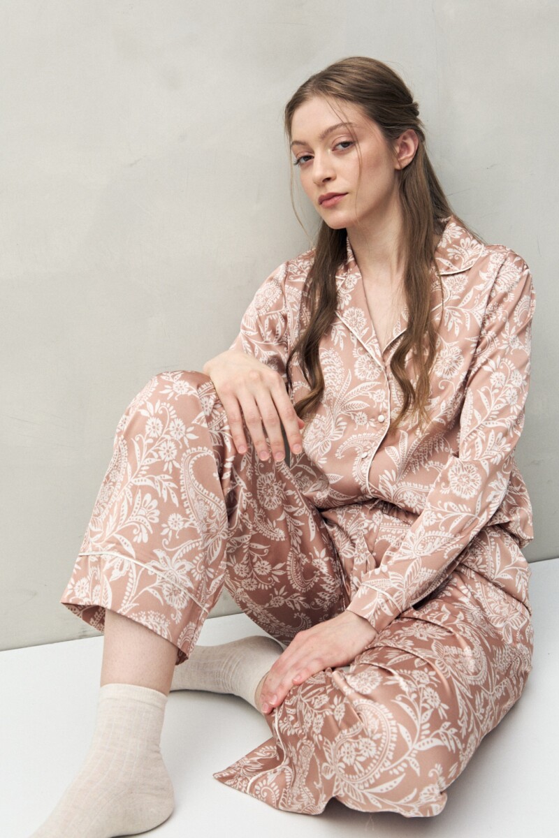 PANTALON LAVANDA PRINTED Tostado