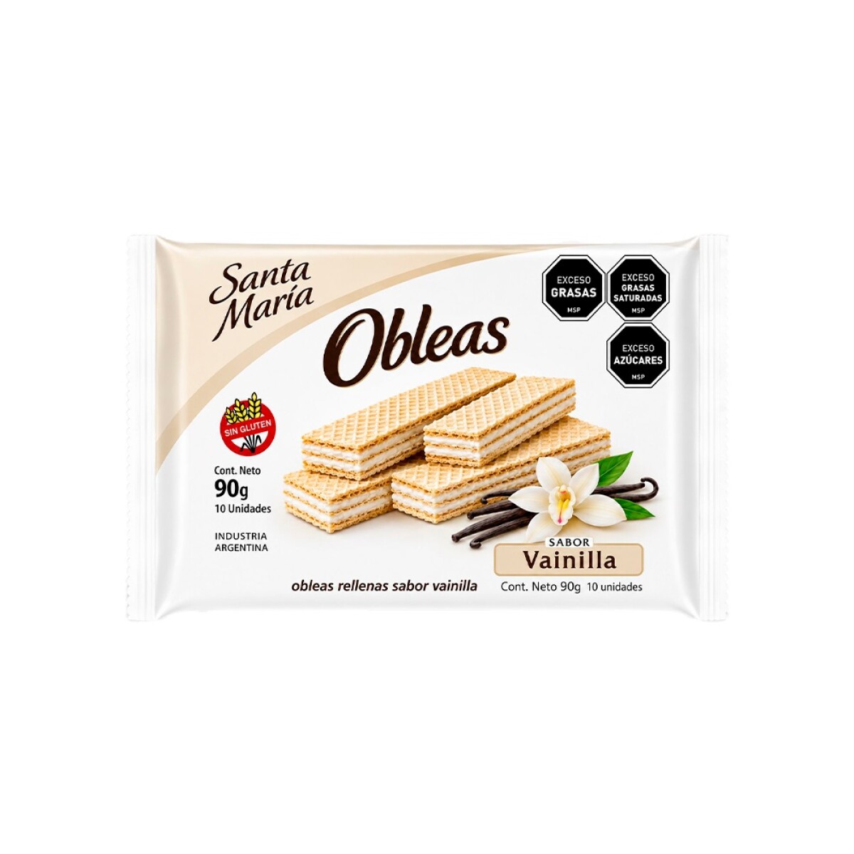Obleas de Vainilla Sin Gluten 90g Santa María 