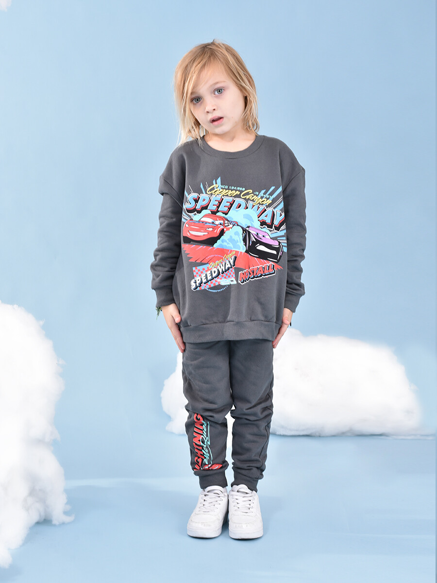 CONJUNTO CARS SPEED WAY - GRIS 