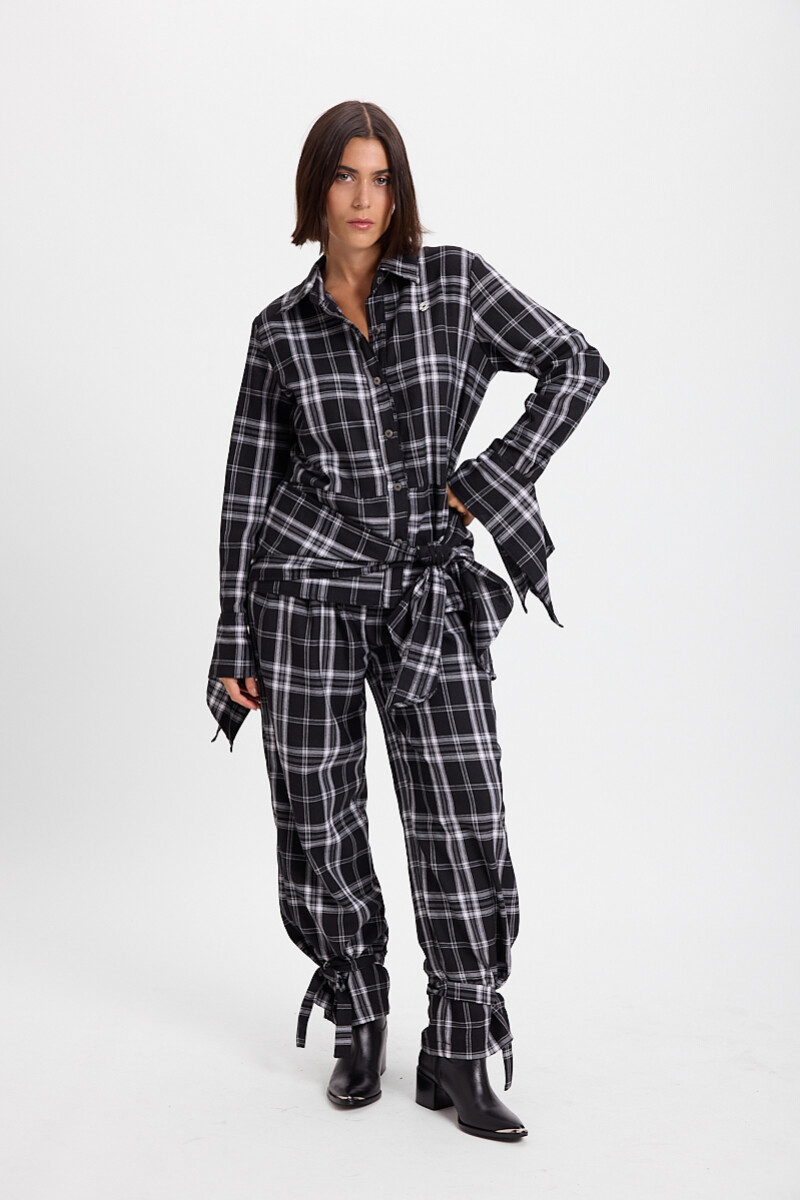 Camisa Loose Blanco/Negro