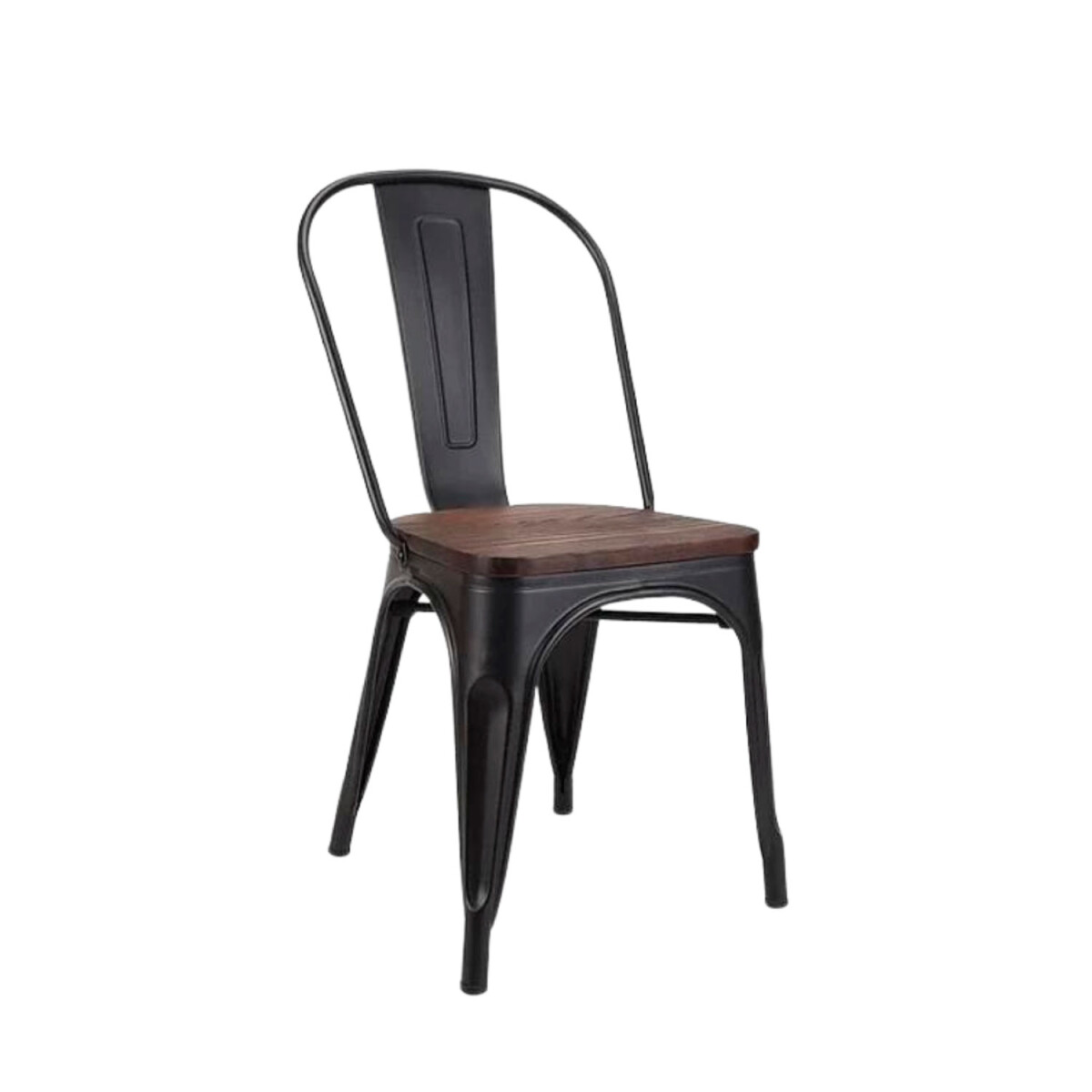 Silla tolix Metálica vintage asiento en madera 
