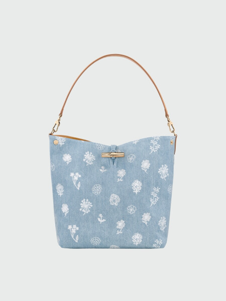 Longchamp - Bolso tipo cubo, Le Roseau Denim 0