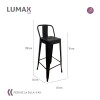 Taburete Tolix en metal con respaldo Negro