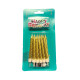 Vela Efecto Torneado x12 Dorado