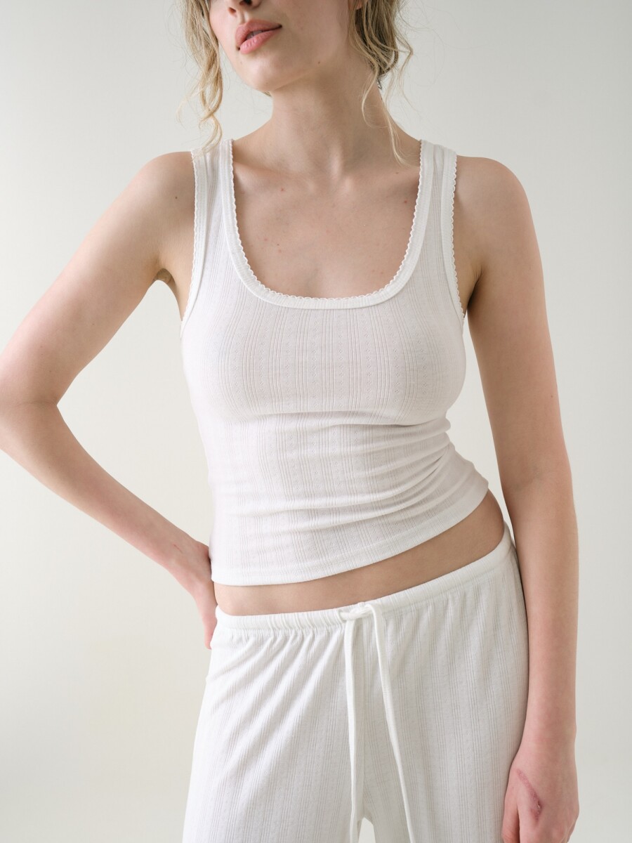 Musculosa Pointelle - Blanco 