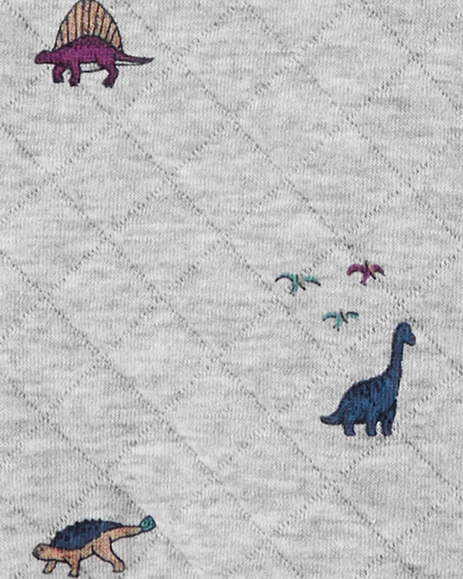 Set tres piezas de algodón, campera y pantalón capitoneados más body, diseño dinos Set tres piezas de algodón, campera y pantalón capitoneados más body, diseño dinos