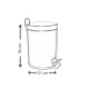 PAPELERA CILINDRICA DE BAÑO BRILLO 21CM DIAMETRO CROMO CROMO