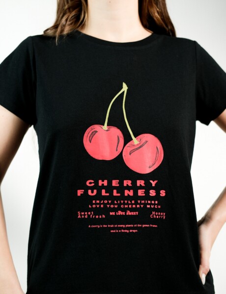 Remera estampada Cande Negro