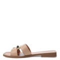 Sandalias de Mujer Bottero Slide con Detalle Metálico Marrón - Marrón Claro
