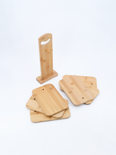 TABLAS CON SOPORTE SET X 6 MADERA