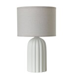 LAMPARA DE MESA CERAMICA D23x38CM FACETADO BLANCO LAMPARA DE MESA CERAMICA D23x38CM FACETADO BLANCO