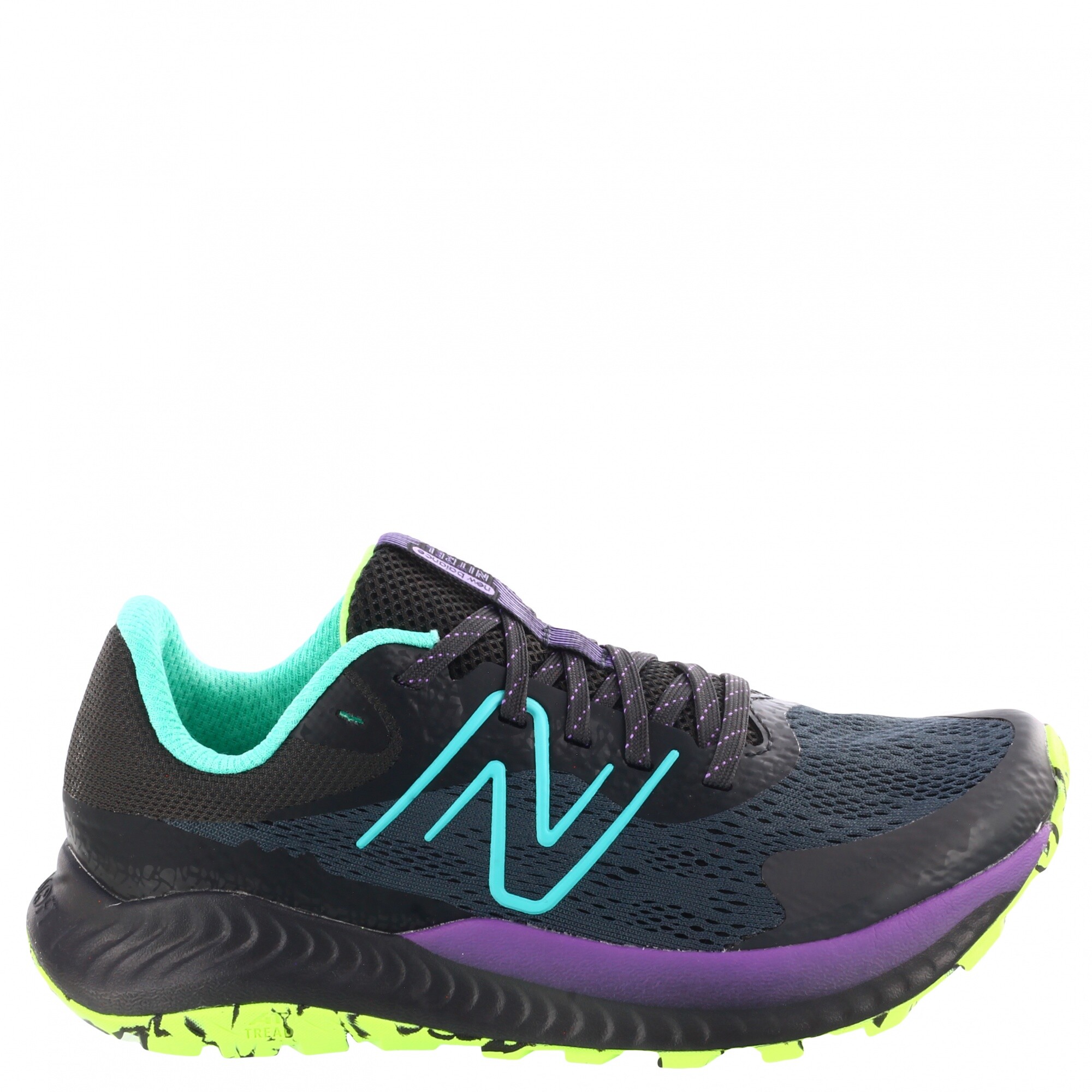 Championes de Mujer New Balance Trail Running Course New Balance Gris Topo Violeta Agua Peppos