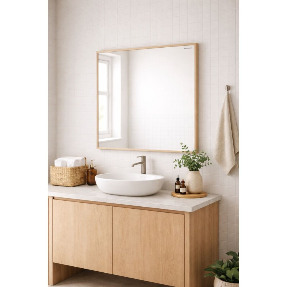 Espejo en madera Bisonte 800x850 beige COZIMAX Espejo En Madera Bisonte 800x850 Beige Cozimax