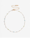 Collares Cortos Color Collar Corto Metal Y Beads - Dorado