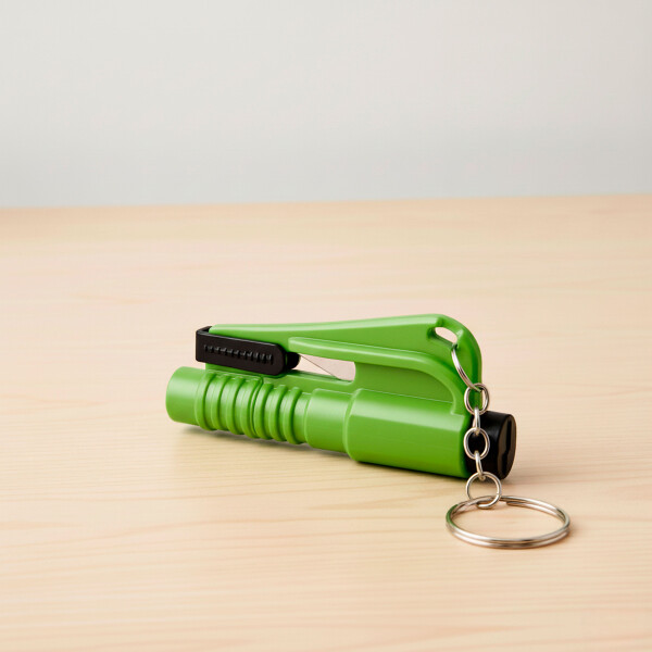 Mini Martillo Seguridad Autos Llavero Rompe Vidrios Ventanas Color Verde
