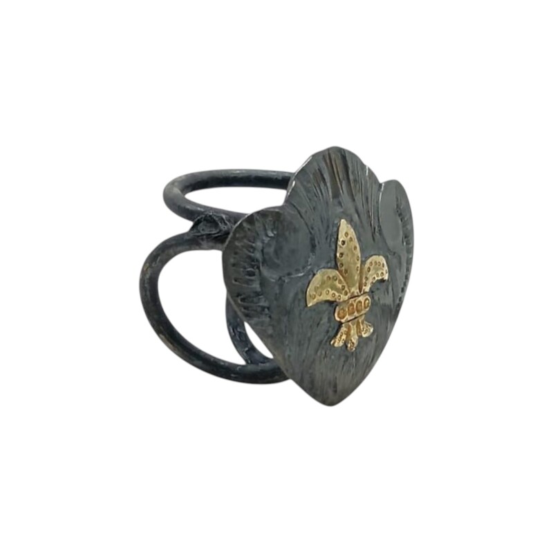 Pasa pañuelo Flor de lis-Plata y Oro-Sin piedra-PP2002 sinpiedra