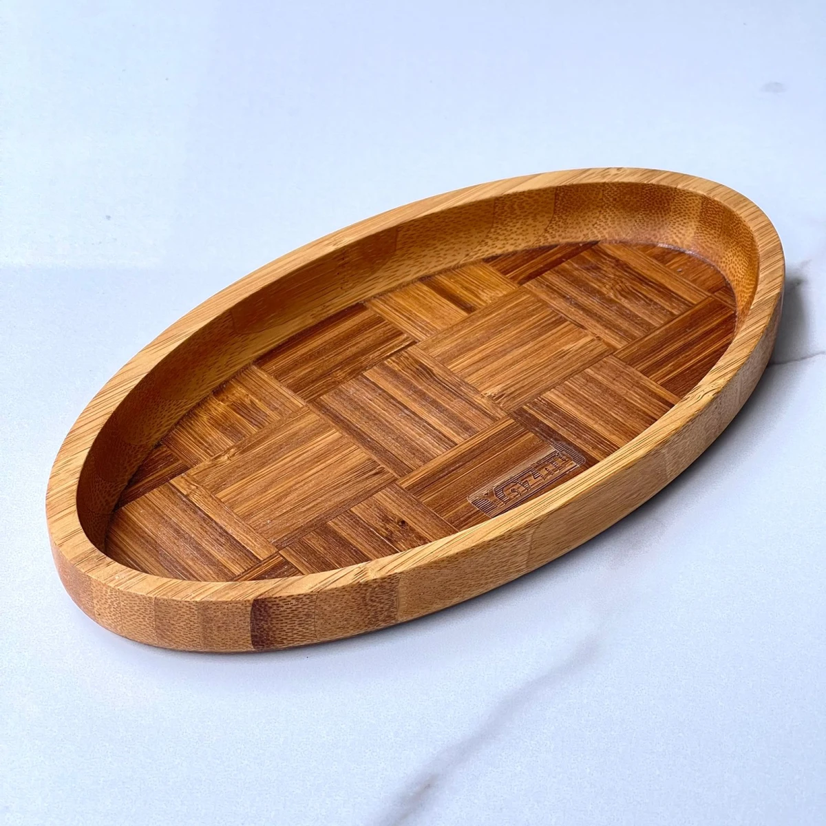 Bandeja Ovalada Bambu Largo 22cm x Ancho 12cm x Alto 2cm 