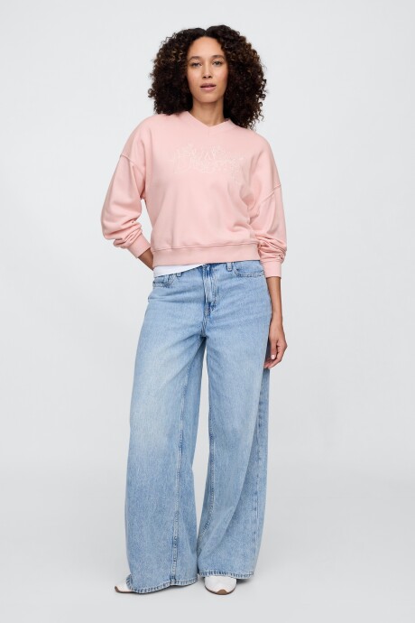 Buzo Deportivo Logo Gap Mujer Misty Rose