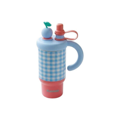 Vaso térmico de acero con sorbito y tapita - 800ml Celeste