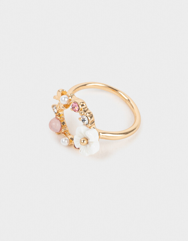 Anillos Chicos Bouquet Anillos Chicos Con Flores - Dorado