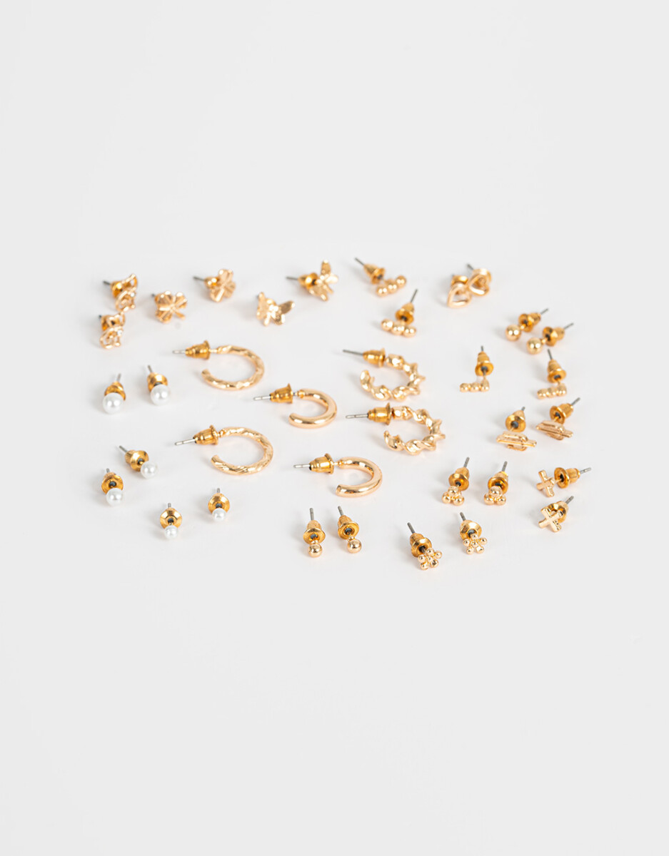 Set De Aros De Metal Dorado 