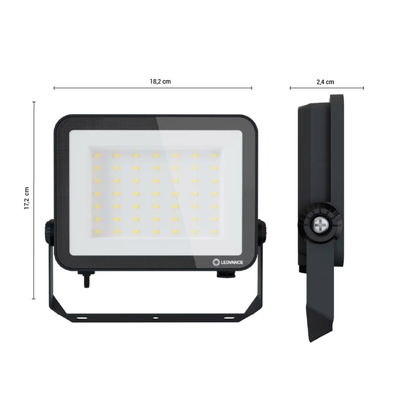 FOCO LED LEDVANCE OSRAM COMPACT IP65 50W NEGRO Foco LED LEDVANCE OSRAM Compact IP65 50W Negro Luz Fría