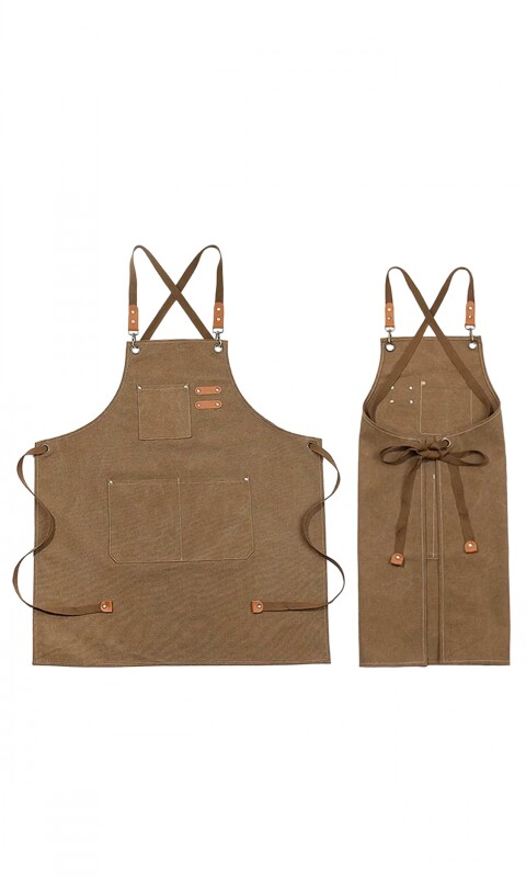 DELANTAL C/ BOLSILLOS CANVAS KAKI