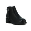 Darkness Bota De Dama Caña Baja Taco Cuadrado C/ Cierre - Negro Negro