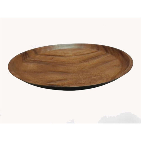 Plato Redondo Ext Col Negro 30Cm Madera Acacia Plato Redondo Ext Col Negro 30Cm Madera Acacia