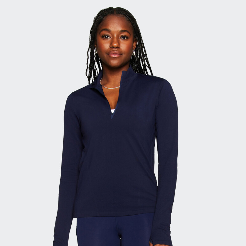 Remera Fabletics Manga Larga Feather Tech Azul