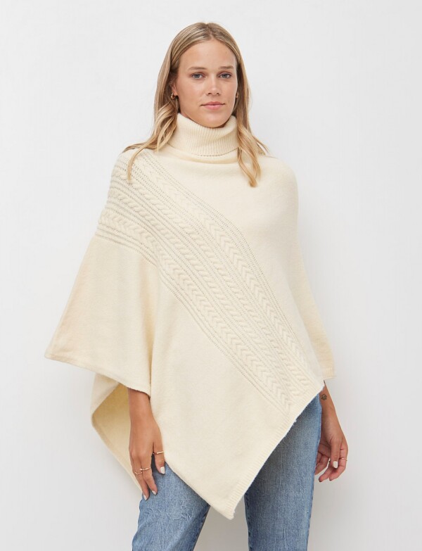 Poncho Trenza BEIGE CLARO