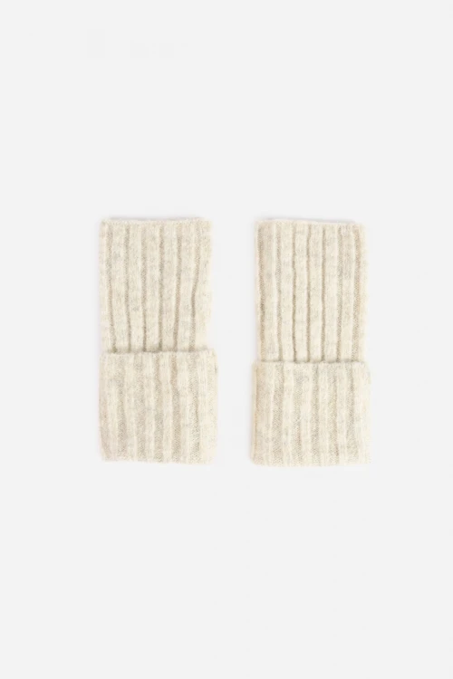 Guantes de tela mitón beige claro