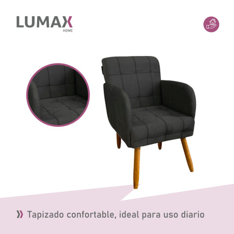 Pack x2 Sillón poltrona 1 cuerpo Lumax Maya nórdico de tela Negro