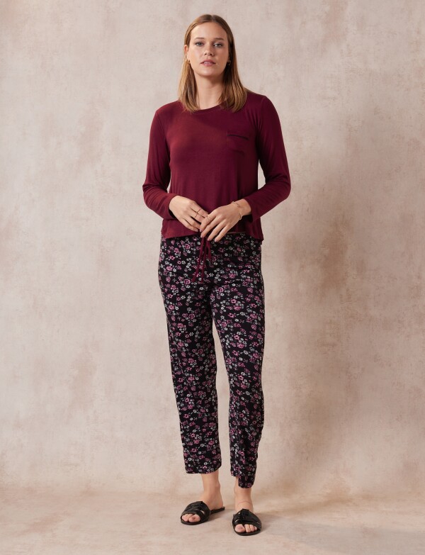 Pijama Con Pantalón BORDEAUX/MULTI