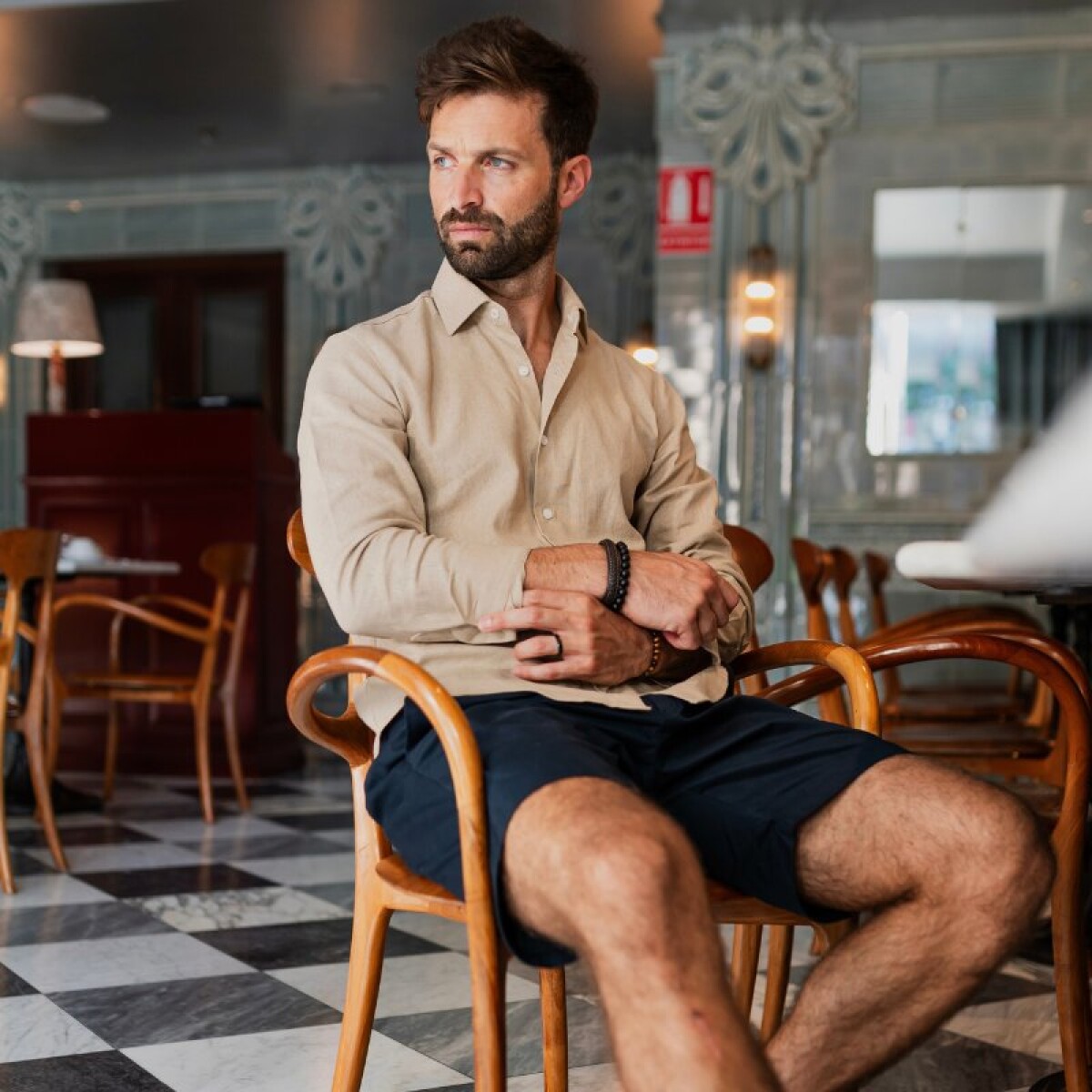 Camisa de lino - Beige 